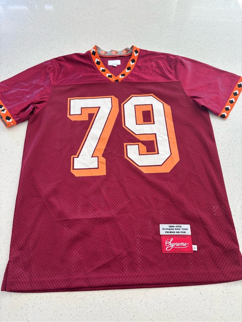 2013 Supreme New York Friend or Foe 79 Mesh Football Jersey